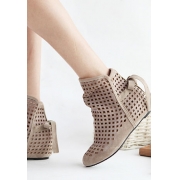 Street-chic Stil Punto De Recorte Con Lazo Boot
