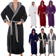 Modehoodie långärmad plyschbadrock med självknytning för män och kvinnor