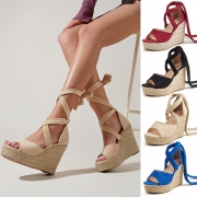 Fashion Cross-criss Open-toe Wedge Sandals