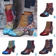 Vintage blommiga klackstövlar