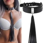 Mode lång tofs PU-choker i konstläder