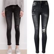 Distreeed Skinny Jeans i gammalt tvättat mönster