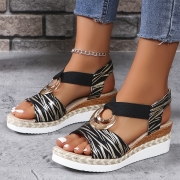 Bohemia Stil Flätade sandaler med öppen tå O-ring