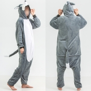 Süßes Husky-förmiges, warmes Plüsch-Pyjama-Einteiler
