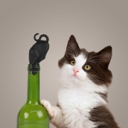 Vinpropp i silikon med söt kattform