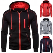 Modekontrastfärg Långärmade huvtröjor för män