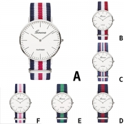Moderiktig Nylon Klockband Rund Urtavla Kvarts Herrklockor