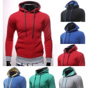 Fashion Solid Color Long Sleeve Slim Fit Men's Hoodies