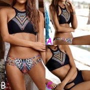 Retro Style Printed Bikini Set