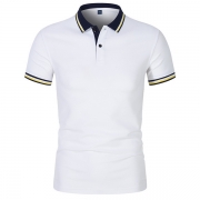 Fashion Solid Color Short Sleeve POLO Collar Men's T-shirt