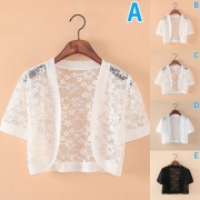 Fashion Solid Color Short Sleeve Knit Shawl Cardigan