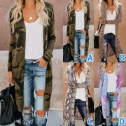 Fashion Camouflage Printed Long Sleeve Cardigan