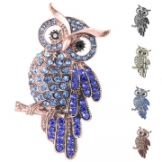 Söt design strass dekorerad uggla formad brosch