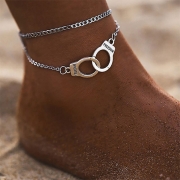 Chic Style Handbojor Formad Dual-layer Anklet