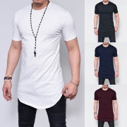 Herr t-shirt med rund hals och kort ärm, enfärgade