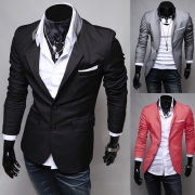Herrkavaj slim fit med långa ärmar i stilren enfärgad design