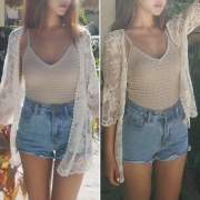 Sweet Style 3/4 Sleeve Lace Shawl Cardigan