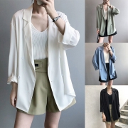 OL Style Long Sleeve Solid Color Blazer
