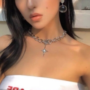 Simple Style Cross Pendant Choker Necklace