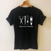 Chic stil kortärmad rundhårig trimmer tryckt mönster T-shirt (ingen elastisk)