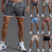 Casual Regnbåge Kontrastfärgade Basshorts med dragsko