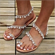 Bohemia Stil Rhinestone Perle Sandaler