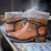 Fashion Knitted Spliced Pointed Toe Ankle Boots