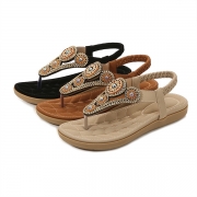 Bohemia Stil Rhinestone Sandaler med Stringtå