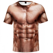 Rolig Abs Pectoral kortärmad T-shirt