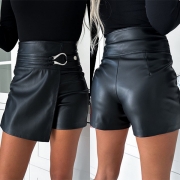 Street Fashion Skort av konstläder av PU