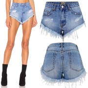 Mode: Jeansshorts med slitna nederkant