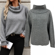 Snabbmode färgglad off-shoulder långärmad tröja