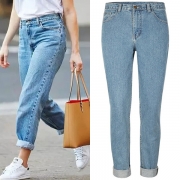 Rakskurna jeans i lös passform för kvinnor