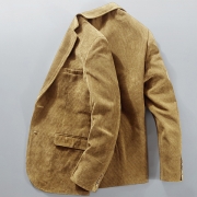 Enkelknäppt Klassisk Manchestersammet Casual Blazer