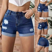 Mode High-rise Vintage Wash Denim Shorts
