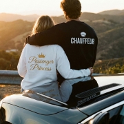 Matchande tröjor för par – roliga Passenger Princess och Chaufför med tryck