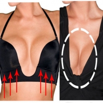 Sexig djup U-formad enhetpush-up bh