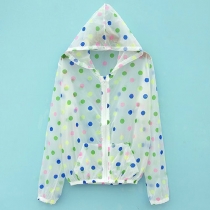 Colorful Polka Dots Transparent Sun Protection Jacket Coat 