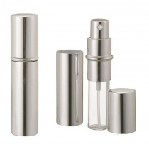 Silver Metallic Parfym Atomizer Spray 10 ML för handväska eller resor Påfyllningsbar