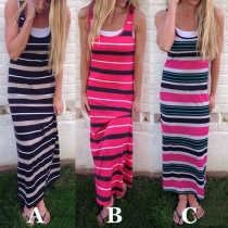 Casual Style Sleeveless Scoop Neckline Maxi Dress