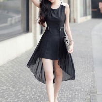 Dip Hem Hip Hugging Slinky Tank Dress 