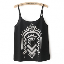 Street-chic Style  Tiger Contrast Color Geometric Figure Print  Tank Top Vest