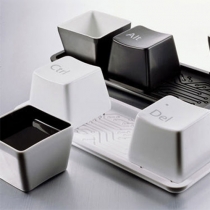 Chic Creative Gift Keyboard Ctrl Alt Del Print 1 Set/3pcs Cups with Plate