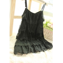 Sweet Girl Tiered Camisole Slip Dress Lace Sundress 