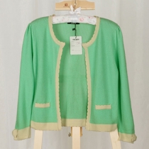 Scalloped Open Front Knitted Cardigan Short Jacket Coat 