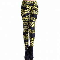 Modebokstäver Tryck Elastiska Leggings