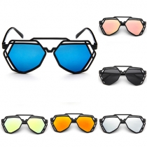Fashion All-match Polygon Frame Hollow Out Sunglasses