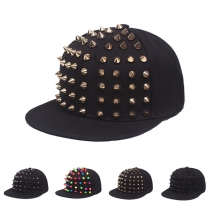 Punkstil Nitar PU-läder Hip-Hatt Baseballkeps