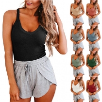 Casual Solid Color Sporty Top