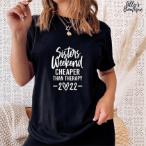 Sisters Weekend Gathering-Letter Printed Shirt for Besties